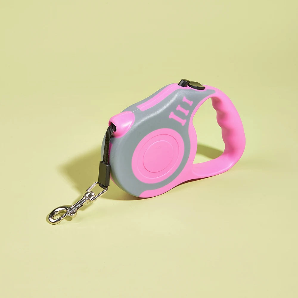 Laisse-pour-chien-enrouleur-rose