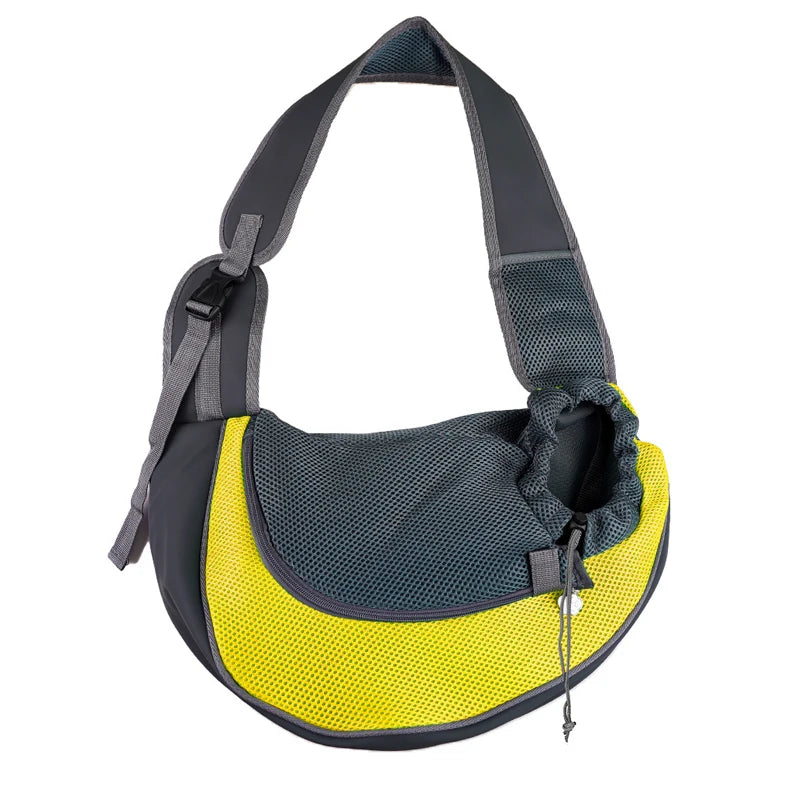 Sac-de-transport-pour-chien-jaune-bandoulière