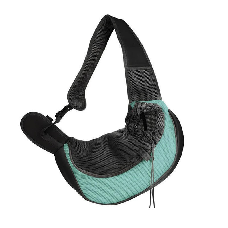Sac-de-transport-pour-chien-vert-bandoulière