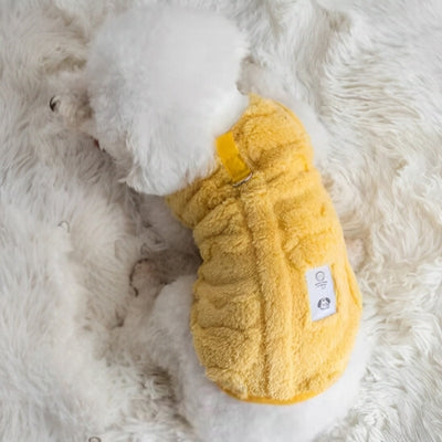 Vetement-pour-chien-polaire-jaune-pour-hiver