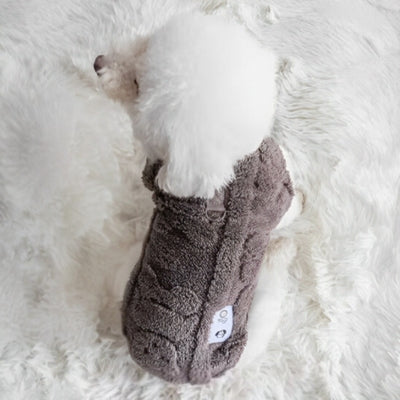 Vetement-pour-chien-polaire-marron-pour-hiver