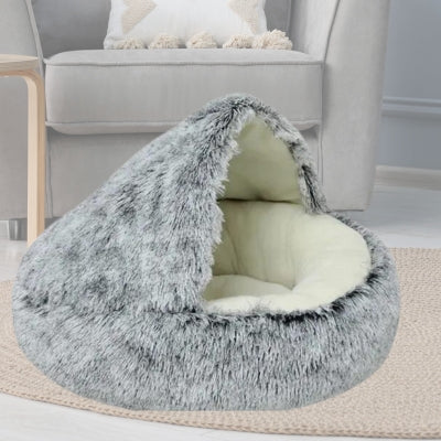 Panier-pour-chien-gris