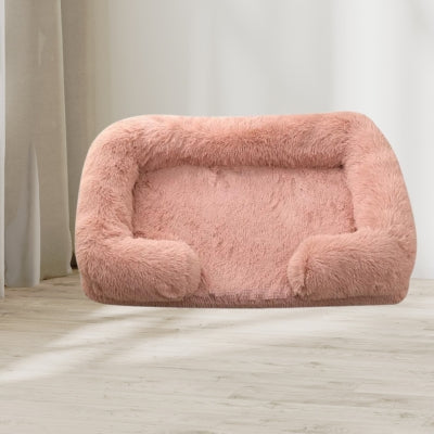 Panier-pour-chien-rose-et-déhoussable