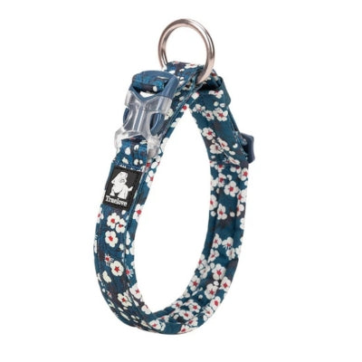 collier-chien-en-Coton-fleur-rouge