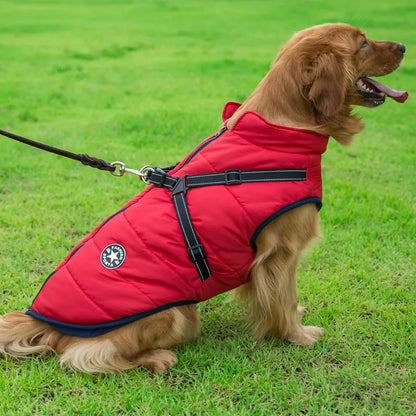 harnais-pour-chien-manteau-chaud-rouge
