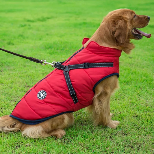 harnais-pour-chien-manteau-chaud-rouge