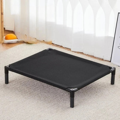 lit-de-camp-pour-chien-toile-noire-unie