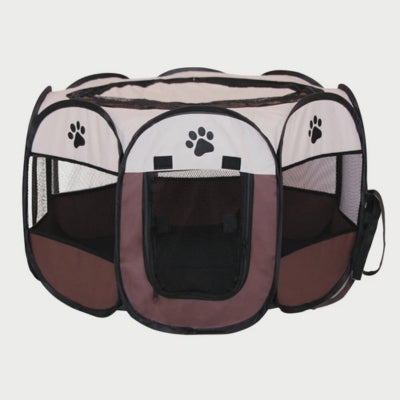 parc-pour-chien-pliable-cafe