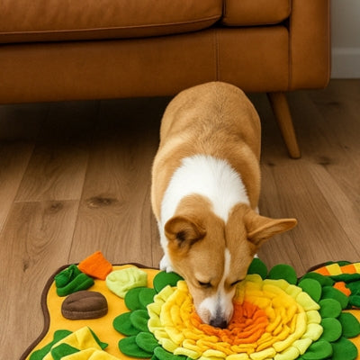 tapis-de-fouille-chien-couleur-florale