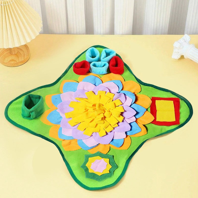 tapis-de-fouille-chien-en-fleur-vert